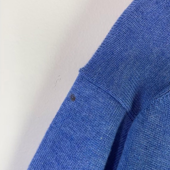 BROOKS BROTHERS Blue Supima Cotton V-Neck Sweater | L - Picture 7 of 7